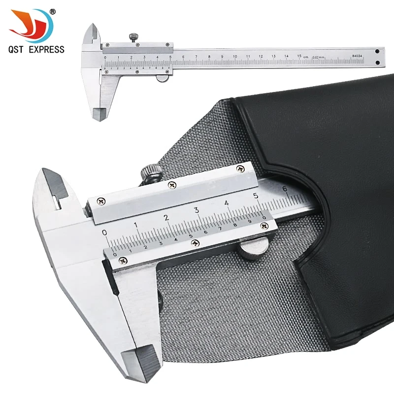 

QSTEXPRESS Vernier Caliper With Retailbox 6 "0-150mm 0.02mm Metal Calipers Gauge Micrometer Measuring Tools QST8049