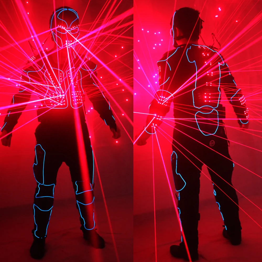 

Laser Robot Suits, Red Laser Waistcoat LED Clothes, EL Wire Glowing Suit American Talent Show