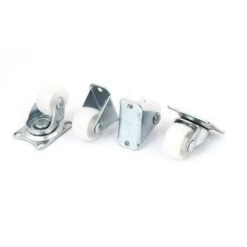 

UXCELL 4 Pcs 1" Plastic Wheel Rectangle Top Plate Fixed Swivel Caster Set