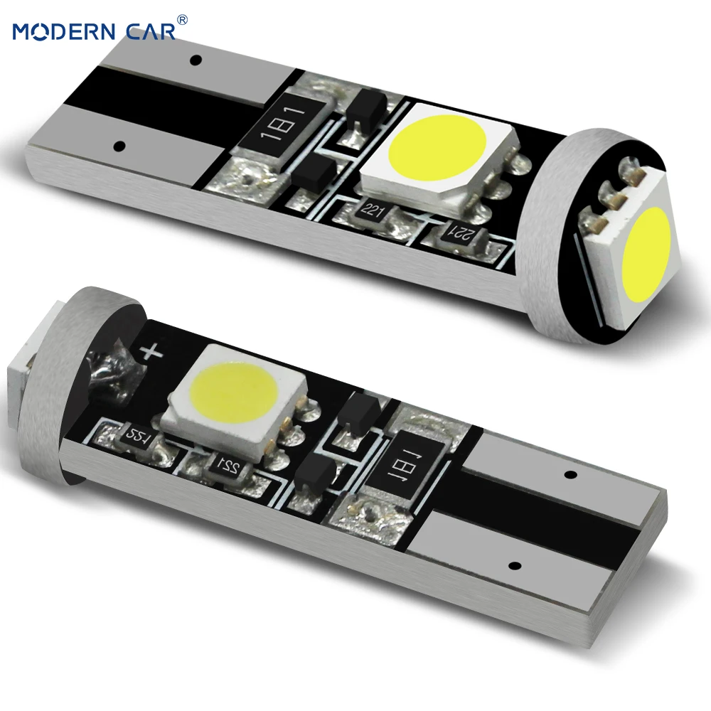 

MODERN CAR T10 3 led 5050 SMD Wedge LED Light Bulb White W5W 12V Error Free Canbus Dashboard Warning Indicator Instrument Lights