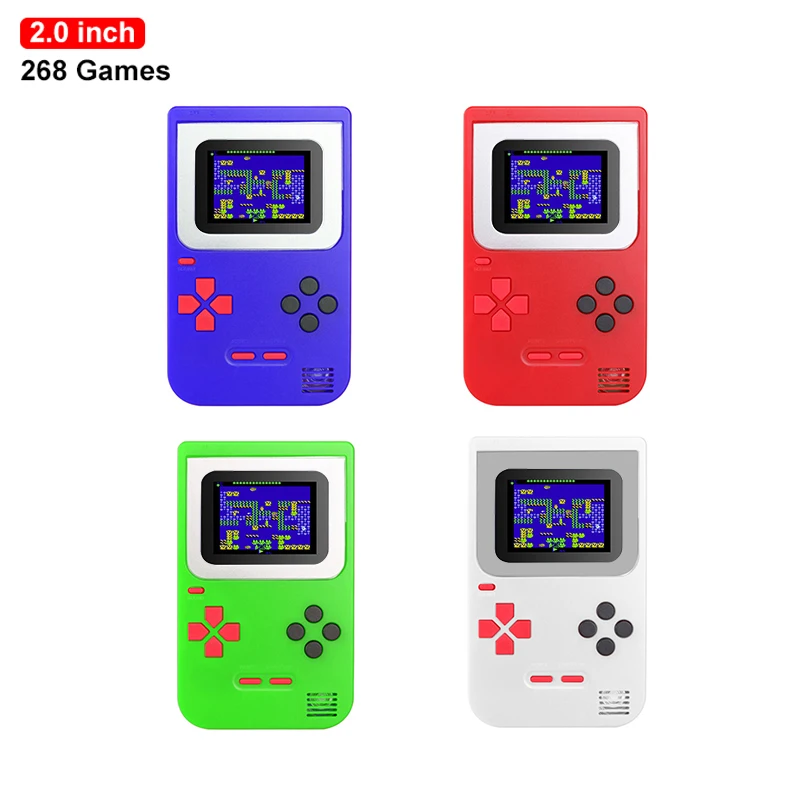 

Mini Portable Handheld Game Boy Player 2.0 Inch Screen Classic Video Game Console Gift For Children Boy Girl Built In 268 Games