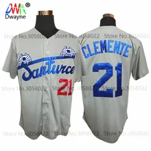 

2017 Dwayne Retro Men's Roberto Clemente 21 Santurce Crabbers Puerto Rico Baseball Jersey Gray Vintage Baseball Stitched For Men