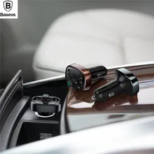 

Baseus Car Charger FM Transmitter Aux Modulator Bluetooth Handsfree Car Audio MP3 Player 3.4A Fast Dual USB Mobile Phone Charger