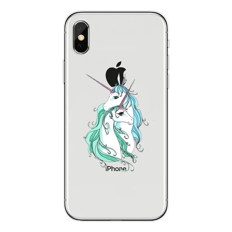 Чехол с рисунком единорога на жестком ПК для Iphone 7 6 S 8 Plus 5s SE X Coque Fundas