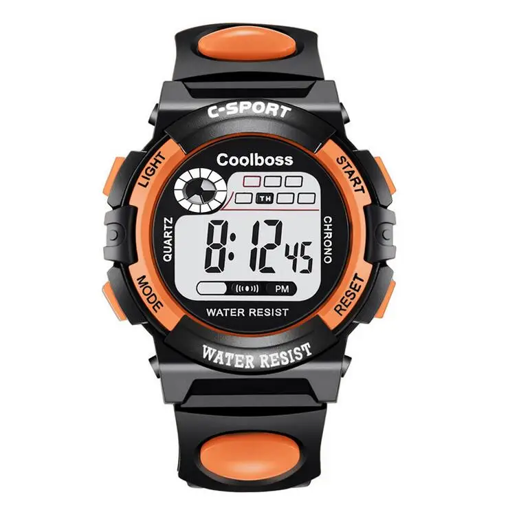 Роскошные Брендовые спортивные цифровые светодиодный кварцевые часы с силиконовым ремешком для мужчин и мальчиков, модные наручные часы с браслетом, наручные часы, мужские часы - Цвет: N2 orange