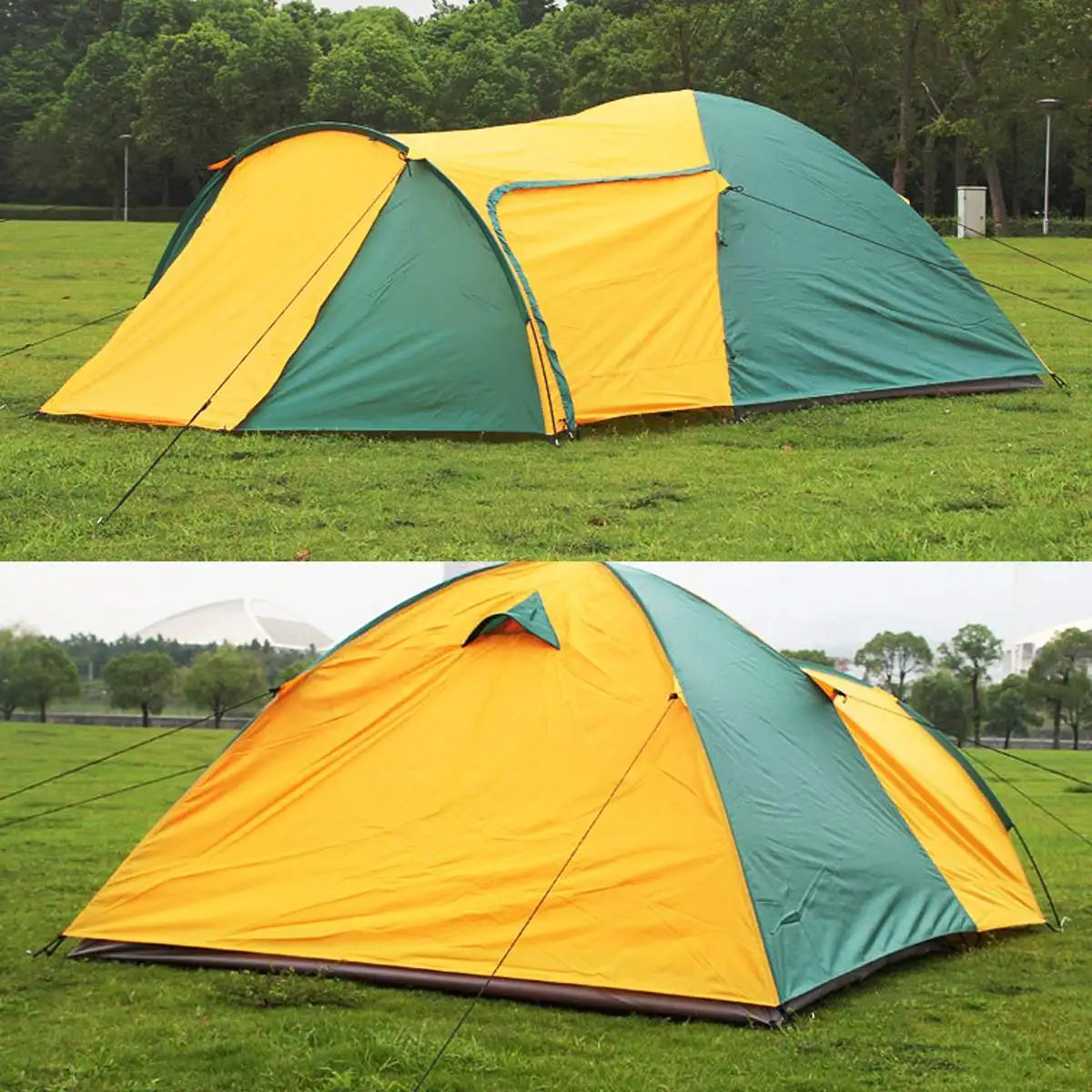 

3-4 Person Weather Resistant Double Layer Tent Festival Camping Tent Outdoor Hiking Party Travel Sunshelter Fishing Sunshade