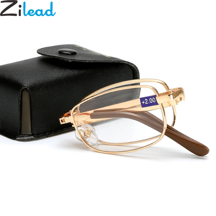 

Zilead Foldable Metal Reading Glasses Brand Women&Men Presbyopia Eyeglasses With Case +1.0 +1.5 +2.0 +2.5 +3.0 +3.5 +4.0