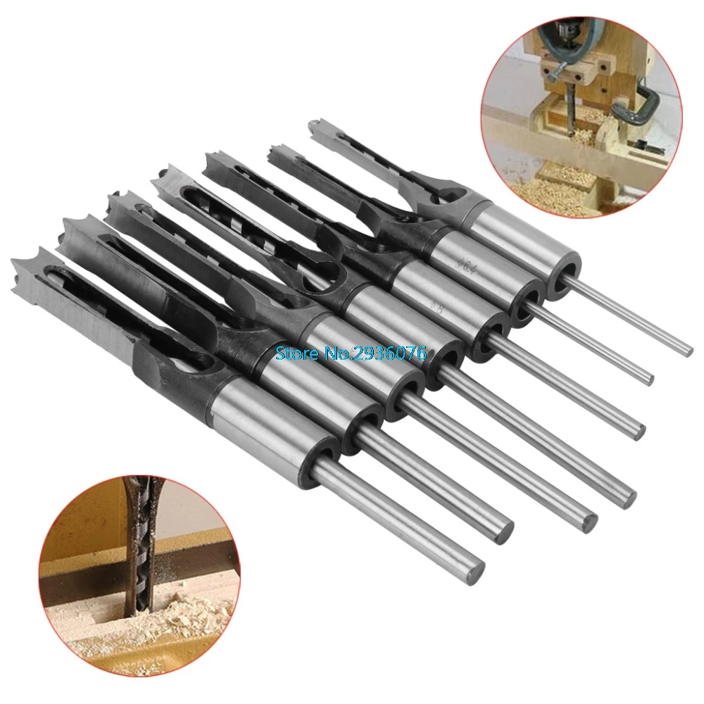 1/4 to 1/2 Inch Square Hole Drill Bit Steel Mortising Drilling Woodworking Toolsin Drill Bit