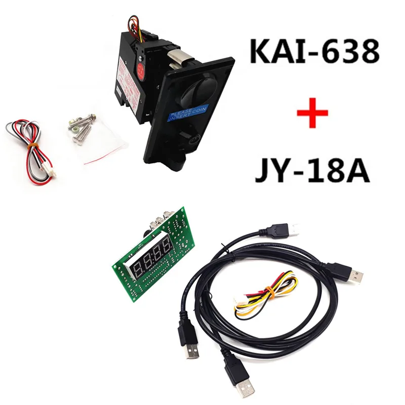 Пластиковая передняя пластина KAI 638 ЦП акцептор селектора монет с JY 18A USB таймер
