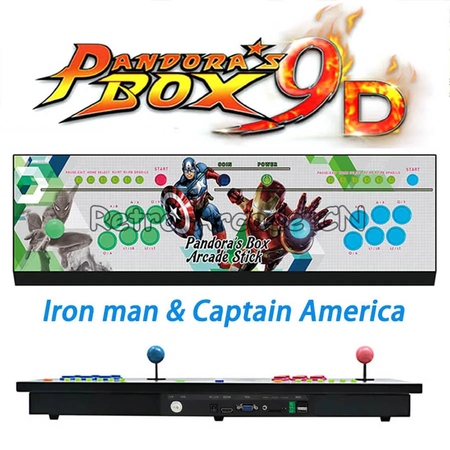 Pandora box 9d 1500 / 2222 in 1 console 2 players joystick button HDMI VGA output HD usb for pc ps3 pandora's box 5s 6s 7