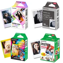 Papel fotográfico fujifilm instax 10/20/30 folhas, mini filme 9 folhas brancas monocromáticas, arco-íris macaron para mini 7 instantânea s 8 70 90 câmera