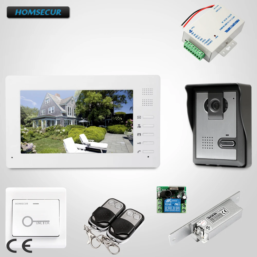 

HOMSECUR 7inch Wired Video Door Phone Intercom System with Mute Mode for Home Security XC005+XM706