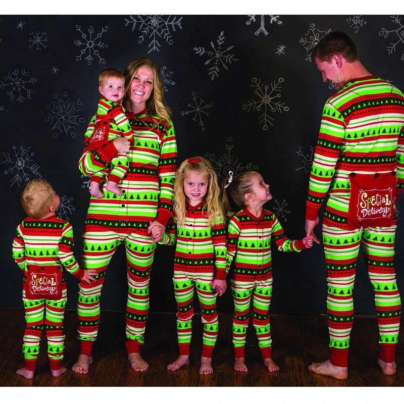 

Family Matching Christmas Pajamas Set Women Men Baby Kids Green Sleepwear Nightwear 2017 New Hot Sale Xmas Family Match Outfits