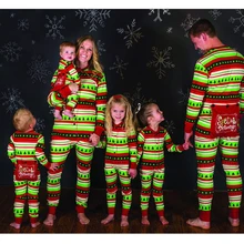 Correspondência da família Pijama Natal Definir Mulheres Homens Crianças Verde Pijamas roupa Do Bebê 2017 Novo Venda Quente de Natal Da Família Combinar Roupas