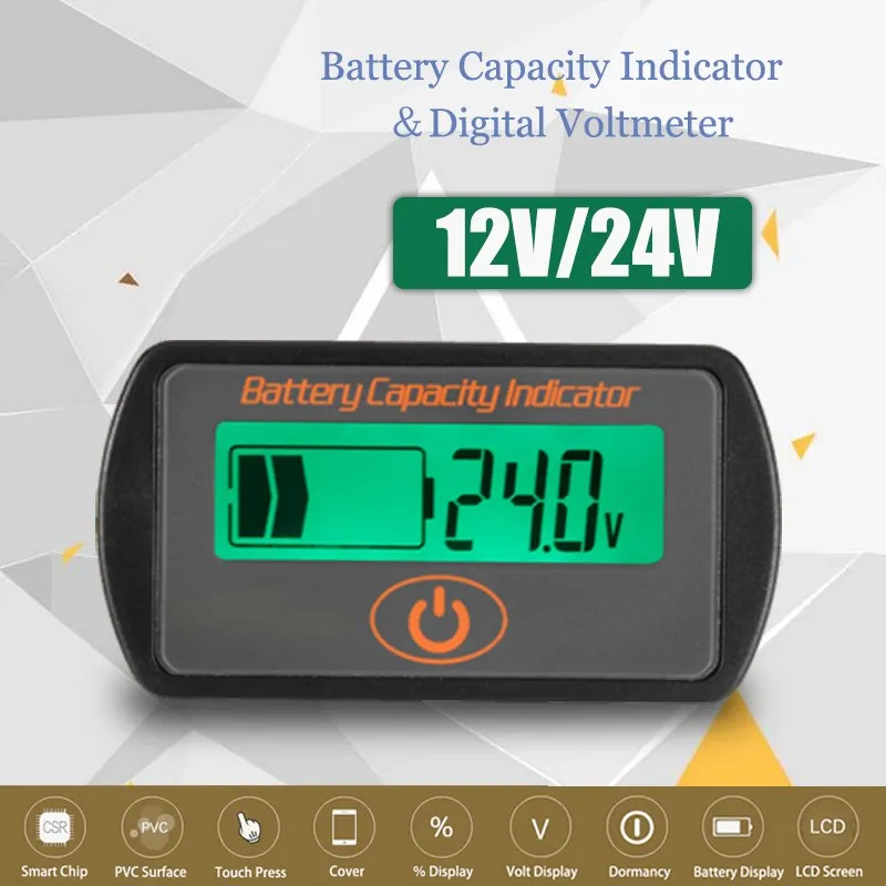 

Best Promotion 2018 12V/24V LCD Digital Display Lead-Acid Battery Percentage Voltmeter Voltage Meter Batterie Capacity Test Tool