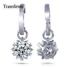TransGems 2 CTW Carats Lab Grown Moissanite White Gold Stunning Brilliant Stud Earrings Drop Hoop Earrings in 14K Gold for Women TransGems 2 CTW Carats Lab Grown Moissanite White Gold Stunning Brilliant Stud Earrings Drop Hoop Earrings in 14K Gold for Women