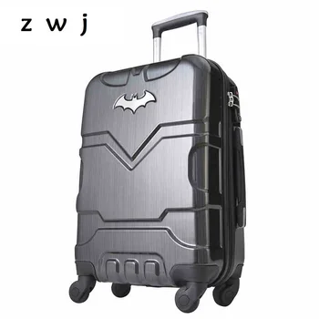 

20"24" 28" inch Batman ABS +PC Luggage boarding password hardside luggage rolling trolley suitcase for hero fans