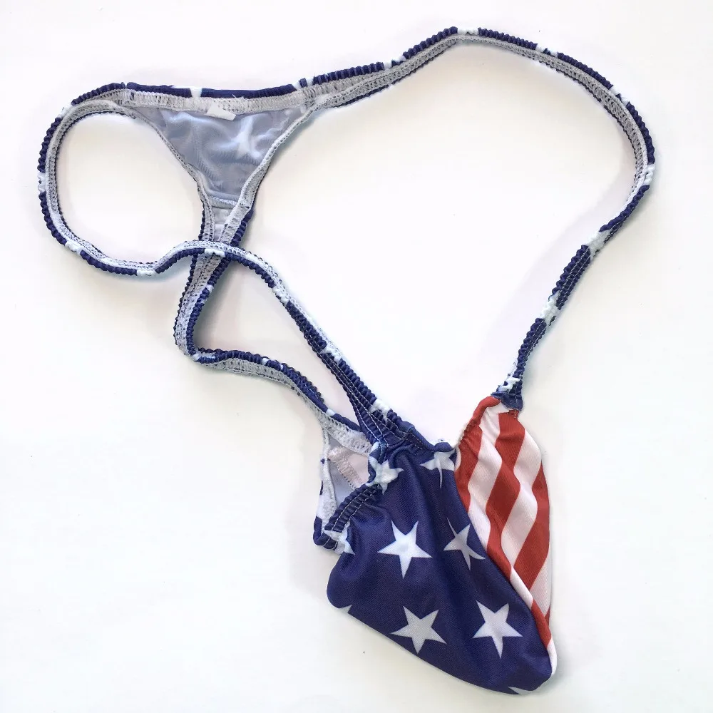 G4034 Флаг США полосы звезды мужское сексуальное женское нижнее белье с Т образной
