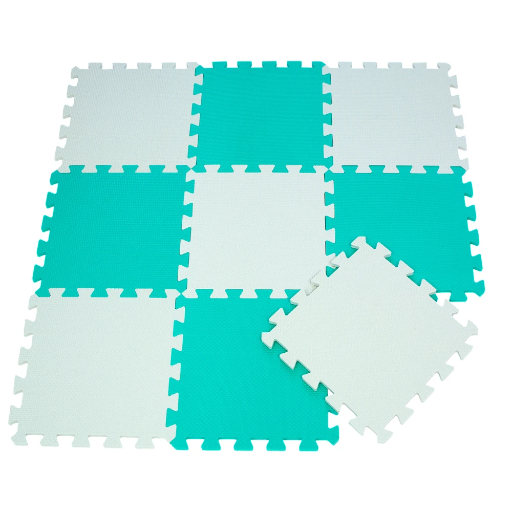 9 pièces EVA mousse bébé tapis de jeu GreenBlue 2 couleurs sélection Puzzles tapis tapis rampant Yoga exercice tapis 30x30x1cm-unisexe