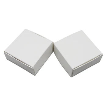 

100pcs 4x4x2.5cm White / Brown / Black Small Gifts Box Kraft Paper Candy Jewelry Packing Paperboard Foldable Party Carton Boxes
