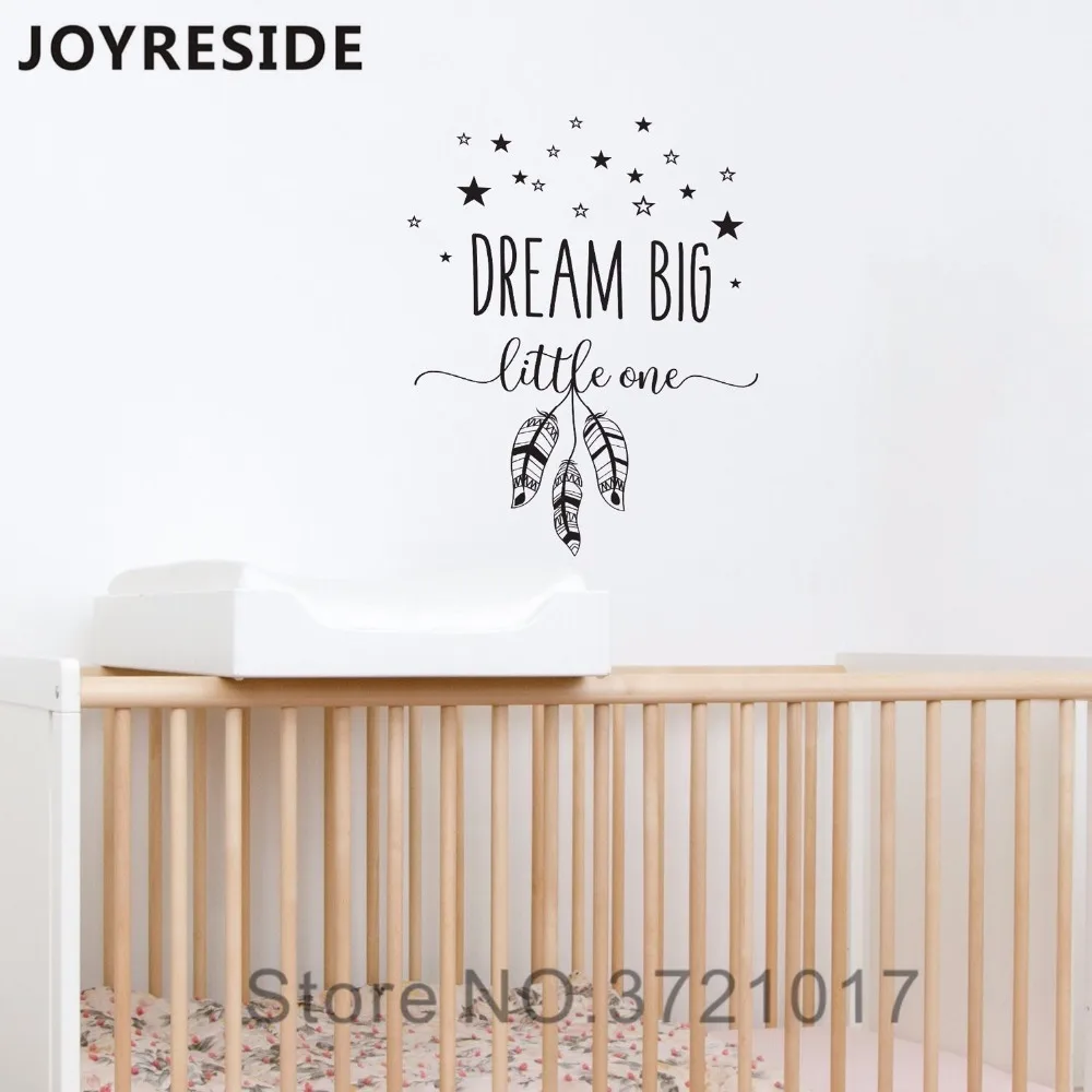 Dream Big Little One настенные наклейки для дома украшения спальни милые со звездами