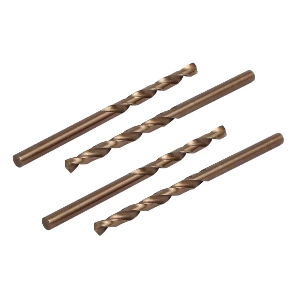 

4Pcs Twist Drill Bits 4mm Drilling Dia 75mm Long M35 HSS Cobalt Spiral Flute Twist Drill Bits Drill For Wood The Tough Metal