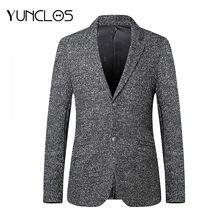YUNCLOS, осень, мужской костюм, блейзер, на одной пуговице, из кусков, пиджак, Повседневный, деловой, мужской, приталенный, блейзер