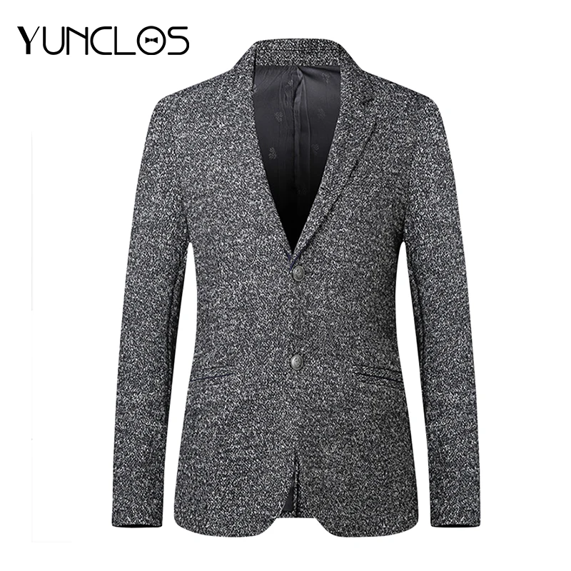 

YUNCLOS Autumn New Men's Suit Blazer Single Buttons Patchwork Suit Jackets Casual Business Men Slim Fit Blazer Jacket