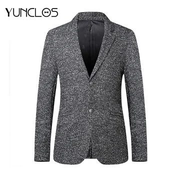 

YUNCLOS Autumn New Men's Suit Blazer Single Buttons Patchwork Suit Jackets Casual Business Men Slim Fit Blazer Jacket