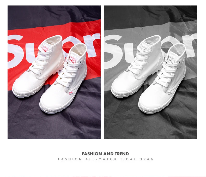 Big Size 36-48 Yards Canvas Shoes Men Round Head Quality High-Top Lace-Up Breathable Soft Flats Footwear Outdoor Casual Shoes (5)