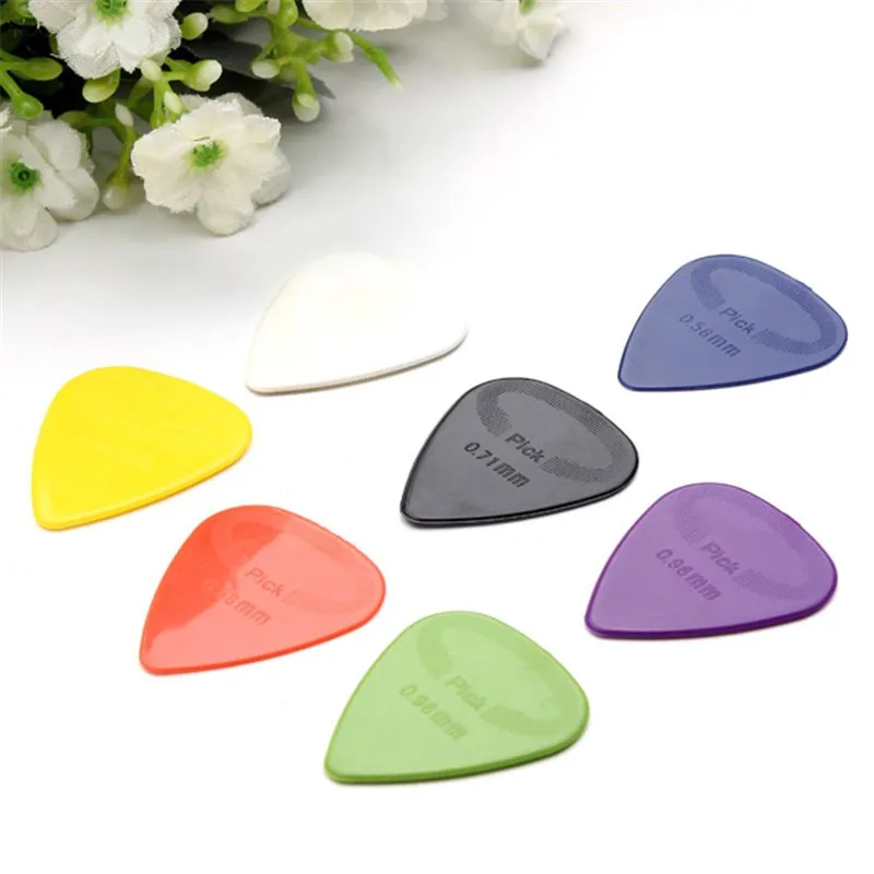 50 unids/set eléctrica de la Guitarra acústica Guitarra recoge púa celuloide/0,58/0,71/0,81/0,96/1,20/ 1,50mm accesorios de guitarra 50 unids/set eléctrica de la Guitarra acústica Guitarra recoge púa celuloide/0,58/0,71/0,81/0,96/1,20/ 1,50mm accesorios de guitarra