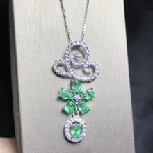 Изумрудное Ожерелье Подвеска натуральный изумруд 925 серебро 0.25ct* 6 шт драгоценный камень# SB18072002