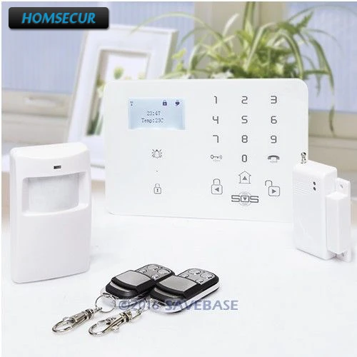 

HOMSECUR LCD Wireless&wired GSM SMS Autodial Home Alarm System With Temperature Sensor RU Warehouse