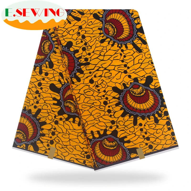 

Yellow ankara african wax print fabric wax hollandais java wax prints fabric high quality wholesale price factory direct