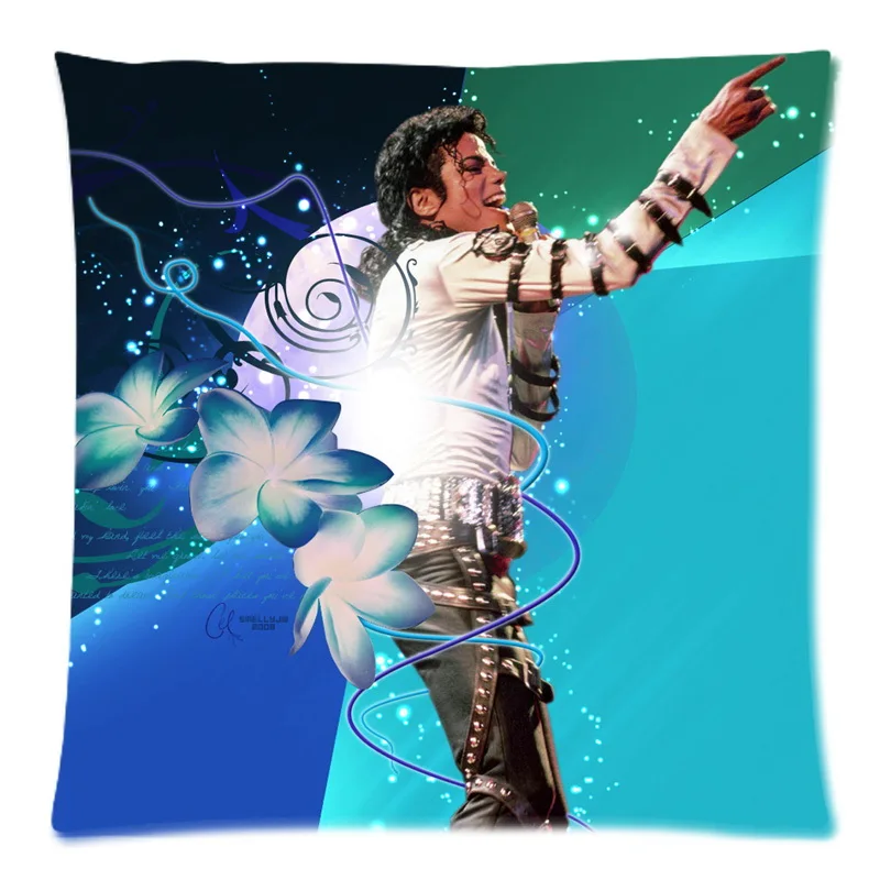 

Soft Polyester Square Pillow Case Sofa Cushion Cover For Car Chair michael jackson Cushion Case 45x45cm Without Stuffing