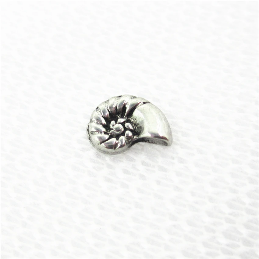 Hot Selling 20pcs/lot Silver Snail Shell Floating Charms Living Glass Memory Lockets DIY Jewelry Accessory | Украшения и