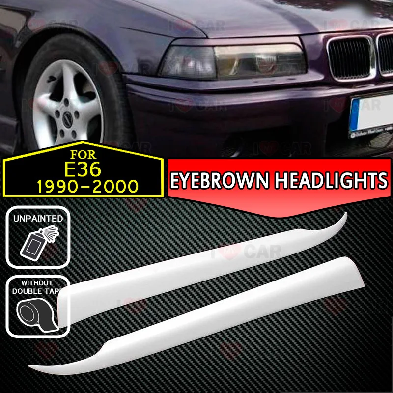 

For BMW E36 1990-2000 eyebrows headlights eyelids car styling trim stickers cover brows eyelids trims tuning decoration