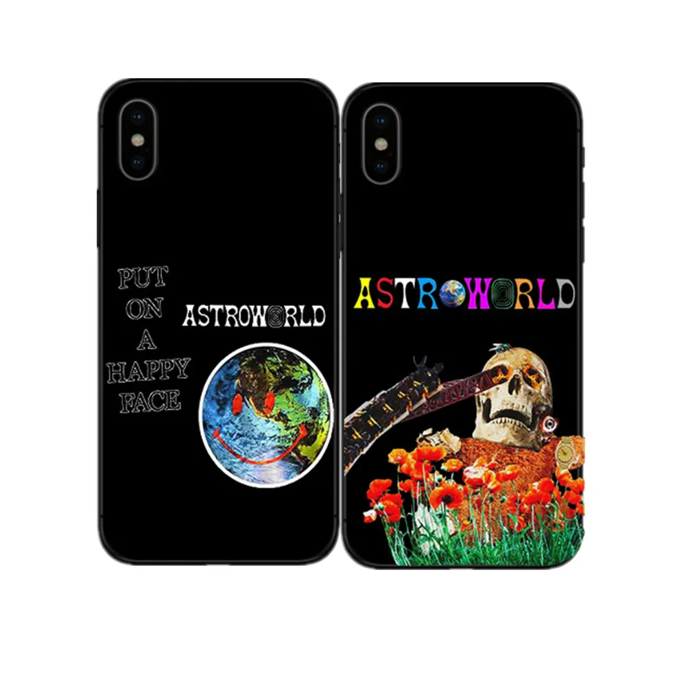 С изображением Трэвиса Скотта телефонные чехлы astroworld sicko режим для iPhone 6 7 8 плюс XS