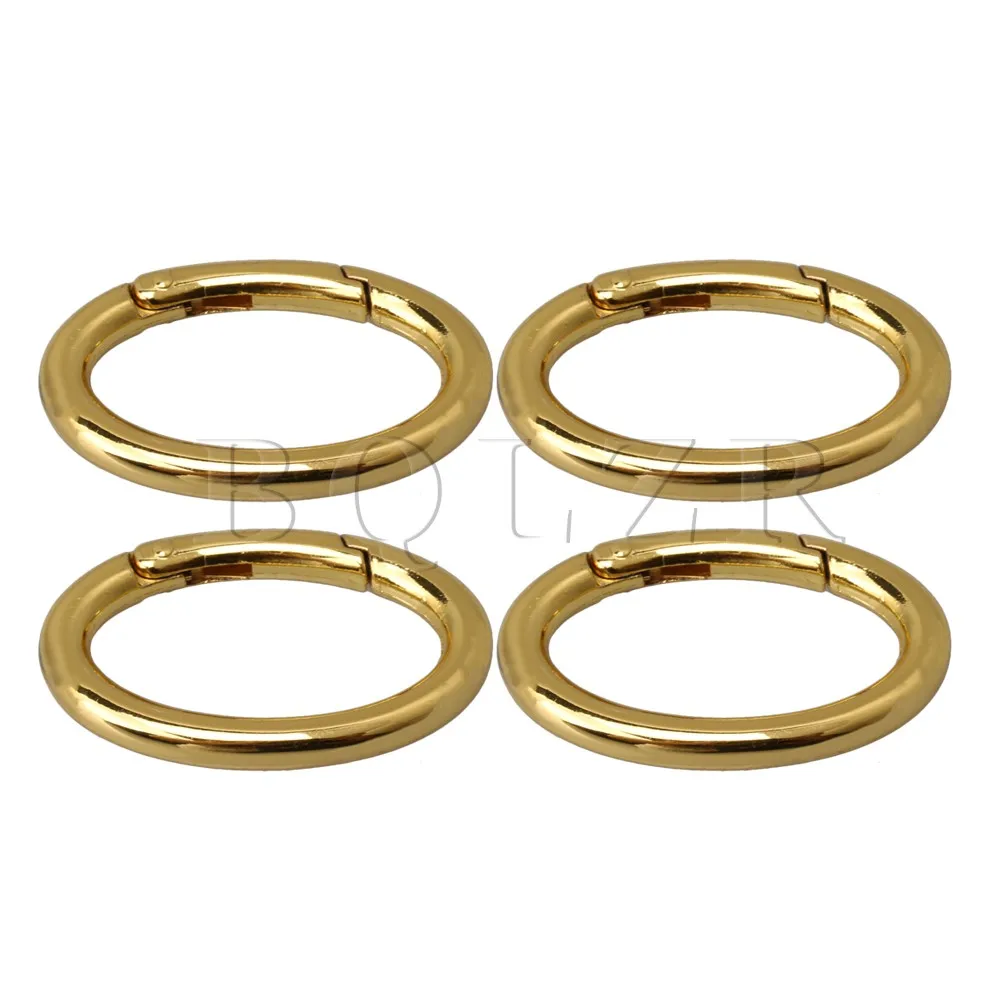 

4pcs BQLZR 48x30mm Alloy Oval Carabiner Spring Snap Clips Ring Buckle Locking Carabiners Trigger Spring Keyring Buckle for Bags