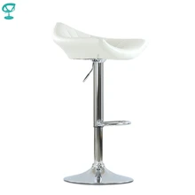 N44CrPuWhite Barneo N-44 белый кухонный барный стул с мягким сиденьем эко-кожа на хроме стул на газ-лифте дизайнерский стул высокий стул для барной стойки кресло для нейл-бара маникюра по России