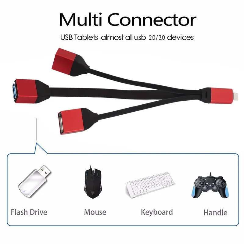 

3 Port USB HUB Converter Hub OTG Adapter Aluminum Alloy+TPE Type-C to USB USB 2.0/USB 3.0 Hub