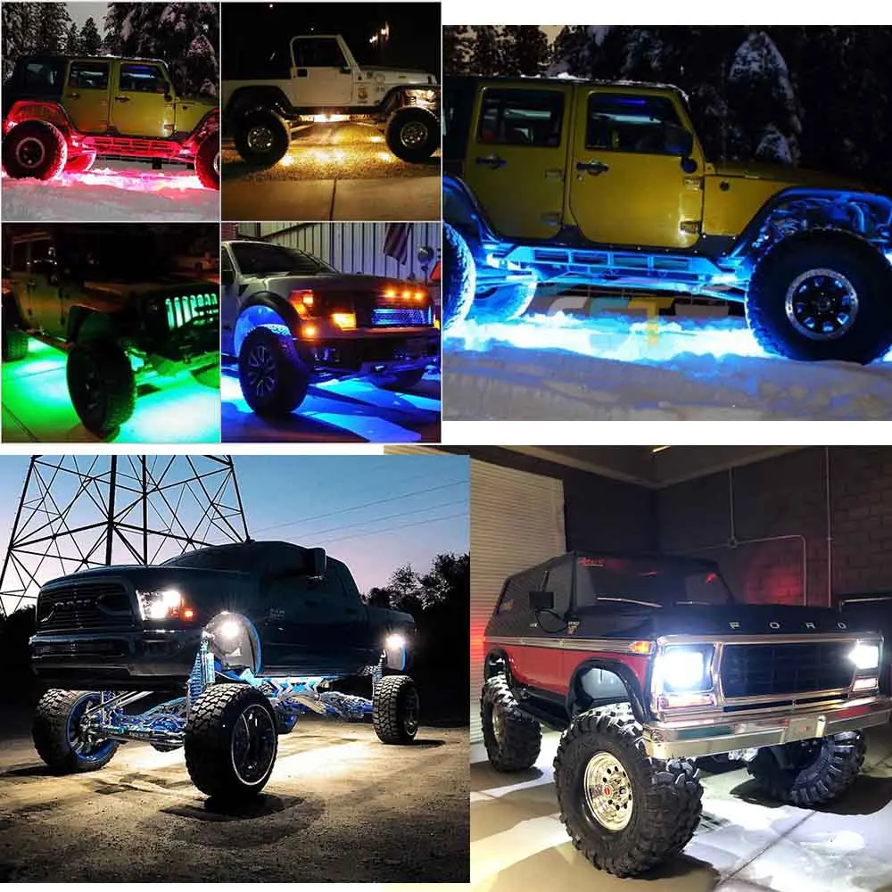ECAHAYAKU 4 шт. светодиодный светильник рок 12 В 24 в 4x4 под корпусом заднее крыло ing SUV ATV