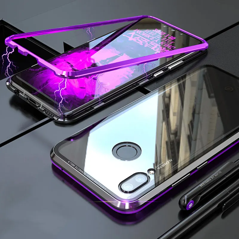 Luxury Flip Case For Huawei Nova 3 Metal Frame Transparent Glass Cover For Hua