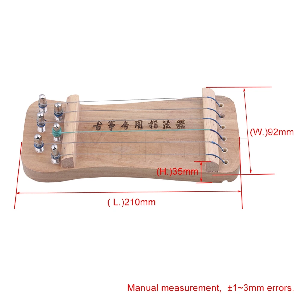 Yibuy 6 струн твердой древесины Традиционный китайский гучжэн палец тренажер для рук