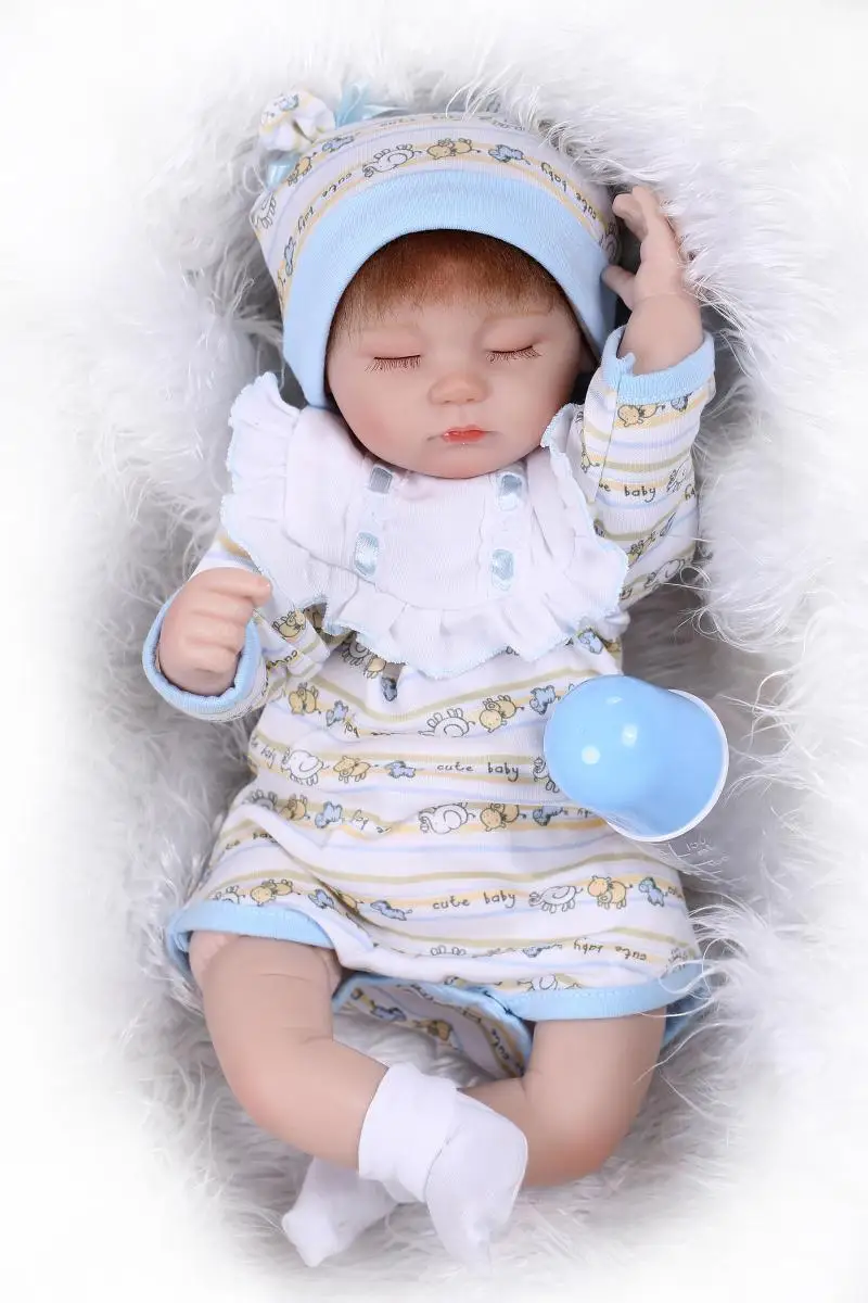 Baby rebirth 16 inches 40 cm doll rebirth closed eyes cotton hand-made realistic body skeleton toy baby toys