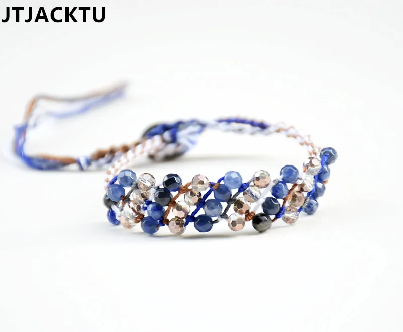 

howlite mix gold crystal blue wrap bracelet for woman