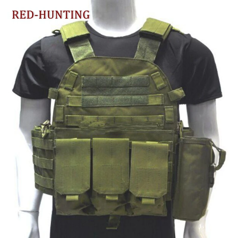 

Military Tactical Vest Wargame Body Molle Hunting Vest CS Outdoor Men's Vest with Hydration Pocket Holder Camouflage Waistcoat