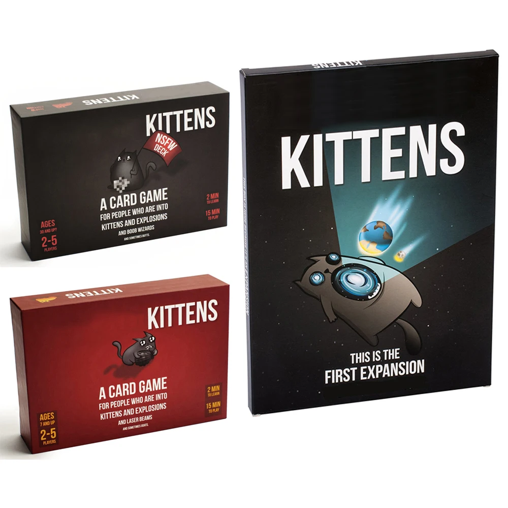 

Finger Rock Board Games Original Edition Explode For Kittens Card Game NSFW Edition Red Cat Black Cat Family Party Strategy Toys