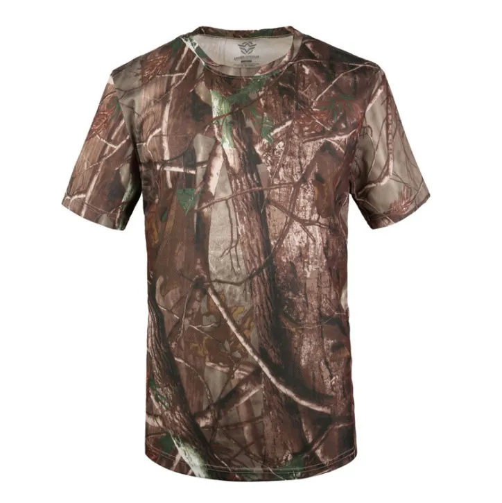 Компресс тактическая футболка быстросохнущая Военная армейская Охотница боевой камуфляж Мужская плотная футболка с короткими рукавами уличная камуфляжная одежда - Цвет: Зеленый