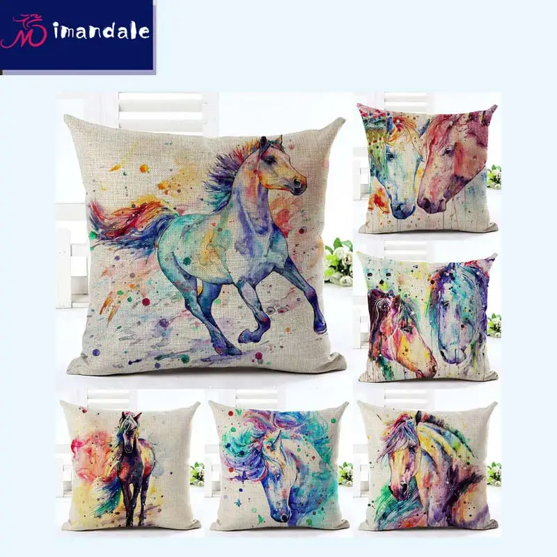 Homing-Animal-Horse-Cotton-Linen-Cushion-Cover-Watercolor-Pillow-case-Chair-Seat-and-Waist-Square-Pillow.jpg_640x640